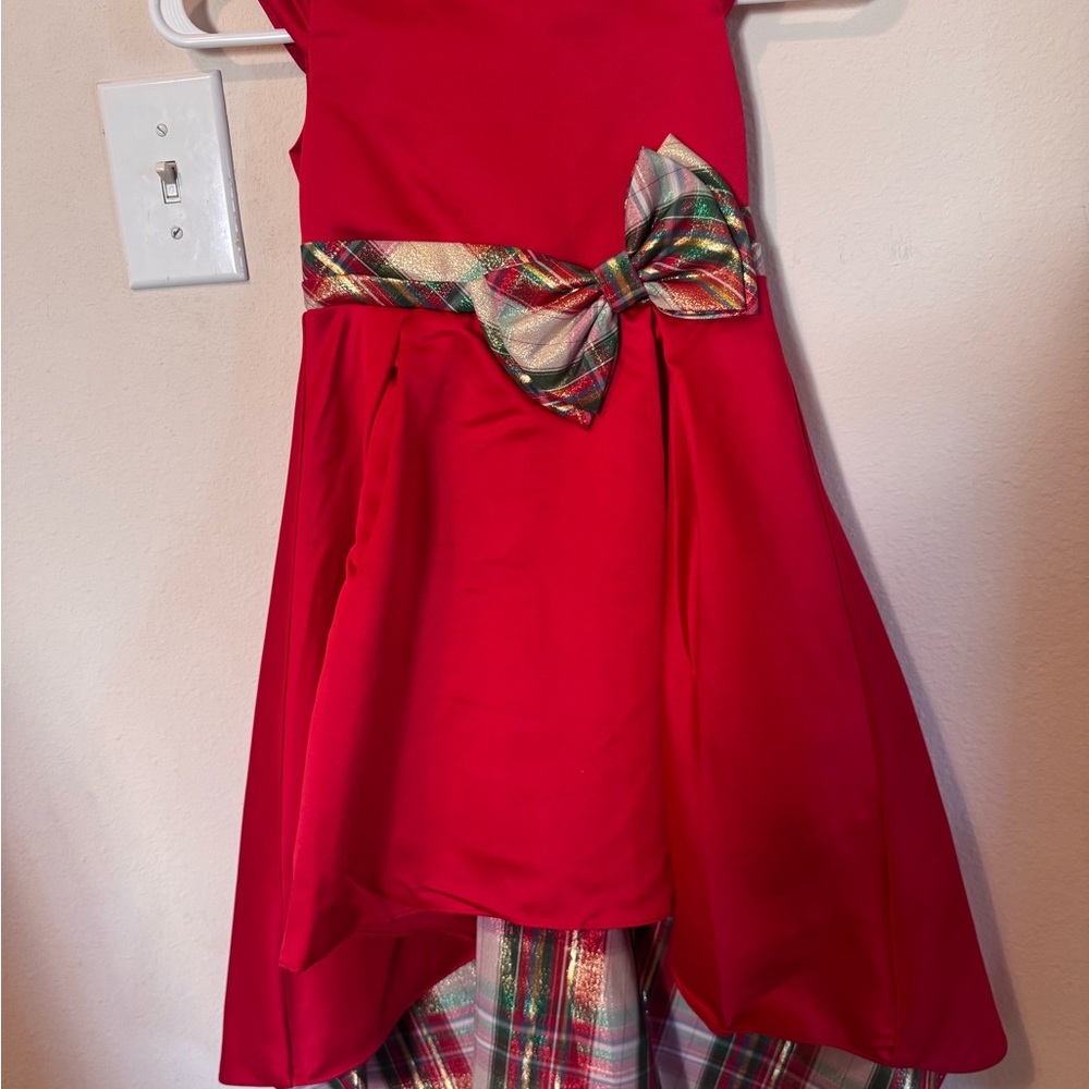 Rare Editions Vibrant Red Dress with Elegant Bow